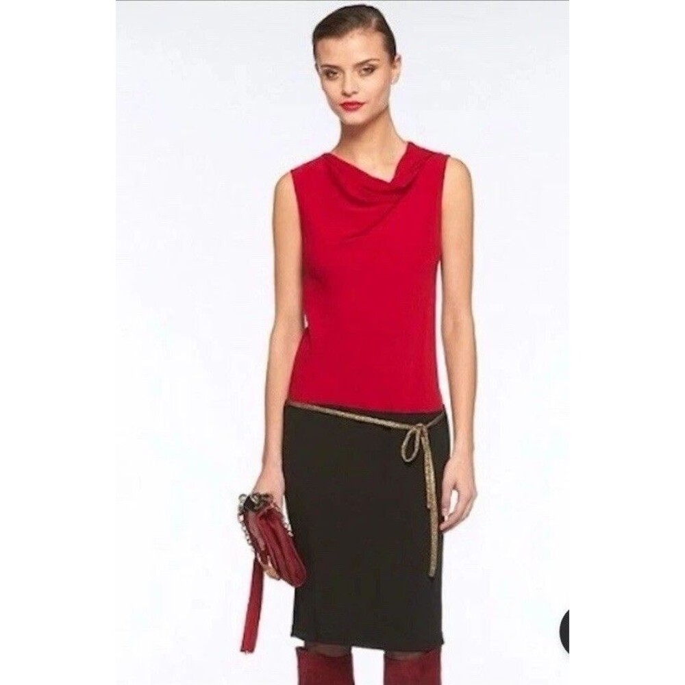 Diane Von Furstenberg Crista Pomegranate Black Dress Silk Size 8 - Picture 3 of 12